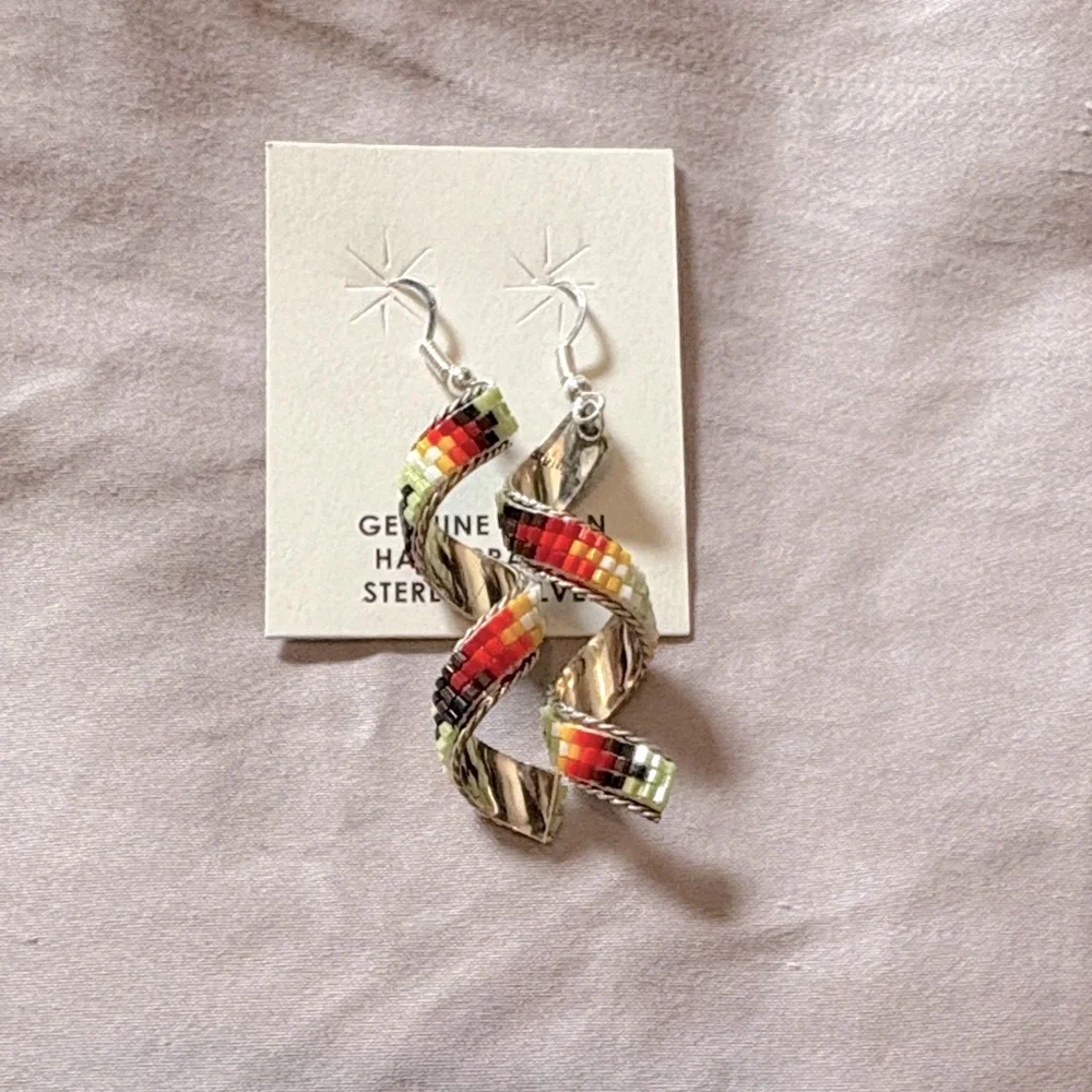 Colorful Twisted Sterling Silver Earrings - Picture 1 of 1
